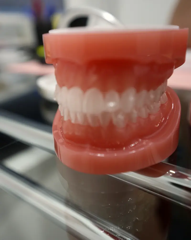 Alineadores transparentes sobre un modelo dental